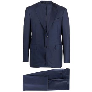 Canali, Heren, Pakken, Blauw, Maat: M Wol,