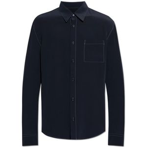 Giorgio Armani, Heren, Overhemden, Blauw, Maat: L Zijde,