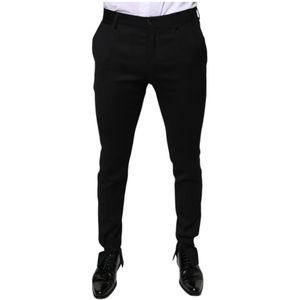 Dolce & Gabbana, Heren, Broeken, Zwart, Maat: M Wol,