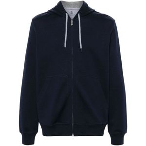 Brunello Cucinelli, Heren, Sweatshirts & Hoodies, Blauw, Maat: XS Jersey,