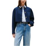 Tommy Hilfiger, Dames, Jassen, Blauw, Maat: S Viscose,