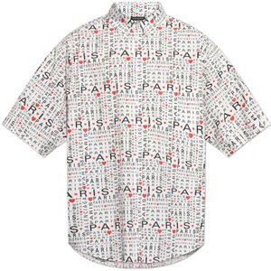Balenciaga, Heren, Overhemden, Wit, Maat: M