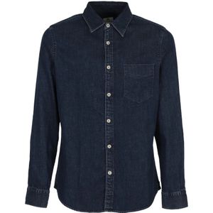 Tela Genova, Heren, Overhemden, Blauw, Maat: M Denim,