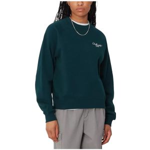 Carhartt Wip, Dames, Sweatshirts & Hoodies, Blauw, Maat: XS Katoen,