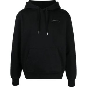 Jacquemus, Heren, Sweatshirts & Hoodies, Zwart, Maat: XL Katoen,