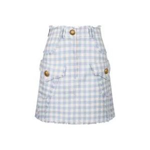 Balmain Short Skirts , Blue , Dames , Maat: XS