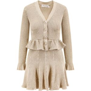 Self Portrait, Dames, Jurken, Geel, Maat: L Viscose,