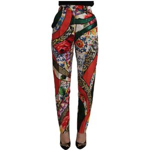 Dolce & Gabbana, Dames, Broeken, Veelkleurig, Maat: 3XS Katoen,