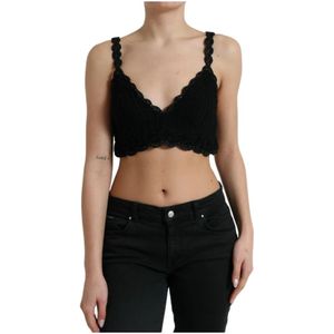 Dolce & Gabbana - Bustier Top - Zwart - Mouwloos - Katoen