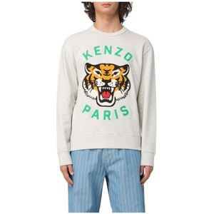 Kenzo, Heren, Sweatshirts & Hoodies, Grijs, Maat: XS Katoen,