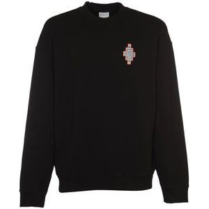 Marcelo Burlon, Heren, Sweatshirts & Hoodies, Zwart, Maat: L Katoen,