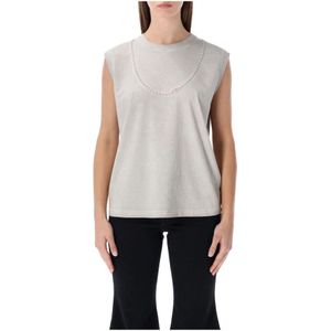 Diesel, Dames, Tops, Grijs, Maat: S Katoen,