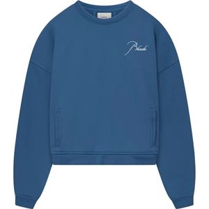 Rhude, Heren, Sweatshirts & Hoodies, Blauw, Maat: L Katoen,
