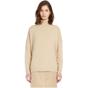 Max Mara, Dames, Truien, Beige, Maat: L Wol,