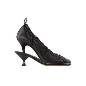 Jacquemus Zwarte Leren Ballerina Pumps , Black , Dames , Maat: 37 EU