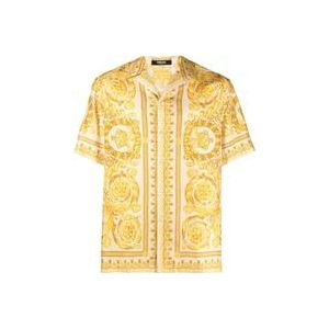 Versace Barocco-Print Zijden Overhemd , Multicolor , Heren , Maat: S