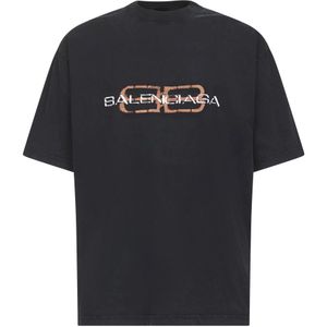 Balenciaga, Heren, Tops, Zwart, Maat: S Katoen,