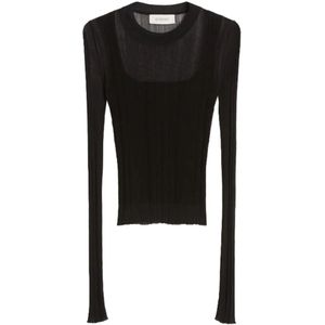 Sportmax, Dames, Tops, Zwart, Maat: L Viscose,