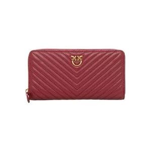 Pinko Zip leather wallet , Red , Dames , Maat: ONE Size