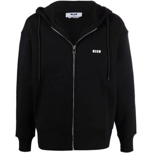 Msgm, Heren, Sweatshirts & Hoodies, Zwart, Maat: S