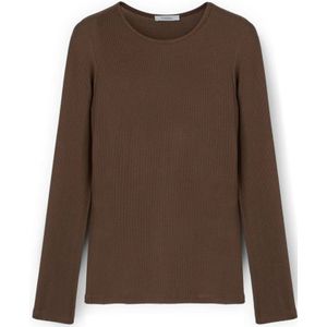 Motivi, Dames, Tops, Bruin, Maat: XS Leer,