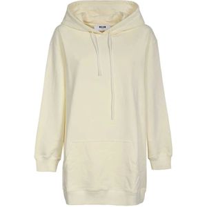 Msgm, Dames, Sweatshirts & Hoodies, Beige, Maat: 2XS Katoen,