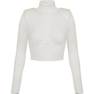 Elisabetta Franchi, Dames, Truien, Grijs, Maat: M