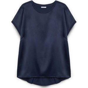 Fiorella Rubino, Dames, Blouses & Shirts, Blauw, Maat: XS Satijn,