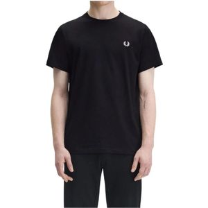 Fred Perry, Heren, Tops, Zwart, Maat: S