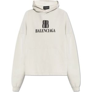 Balenciaga, Dames, Sweatshirts & Hoodies, Grijs, Maat: M Katoen,
