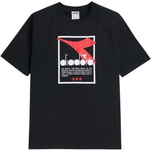 Diadora, Heren, Tops, Zwart, Maat: XL Katoen,