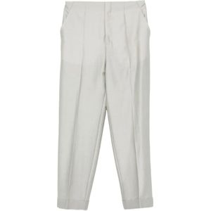 Alberta Ferretti, Dames, Broeken, Grijs, Maat: XS Zijde,
