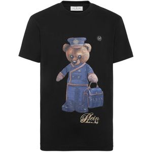 Philipp Plein, Heren, Tops, Zwart, Maat: S Katoen,