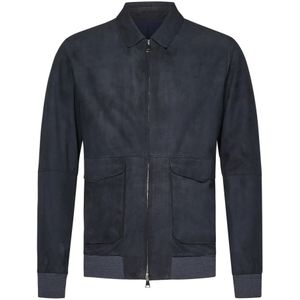 Franzese Collection, Heren, Jassen, Blauw, Maat: 3XL Suède,