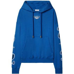 Off White, Heren, Sweatshirts & Hoodies, Blauw, Maat: S Katoen,