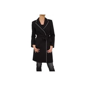 Twinset Korte Zwarte Trenchcoat , Black , Dames , Maat: L