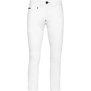 Philipp Plein, Heren, Jeans, Wit, Maat: W33 Denim,