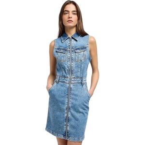 Lee, Dames, Jurken, Blauw, Maat: S Denim,