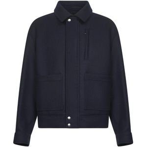 Dries Van Noten, Heren, Jassen, Blauw, Maat: XL Wol,
