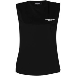 Dsquared2, Dames, Tops, Zwart, Maat: XS
