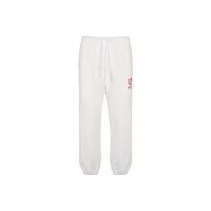Autry Italiaanse witte sweatpants met logo print , White , Heren , Maat: XL
