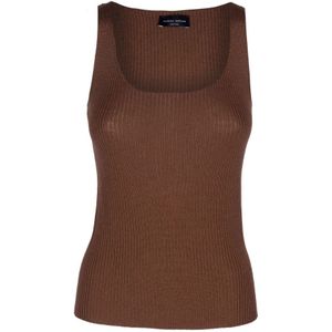 Roberto Collina, Dames, Tops, Bruin, Maat: L Wol,