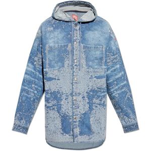 Diesel, Heren, Overhemden, Blauw, Maat: XL Denim,