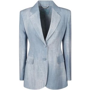 Ermanno Scervino, Dames, Jassen, Blauw, Maat: M Denim,