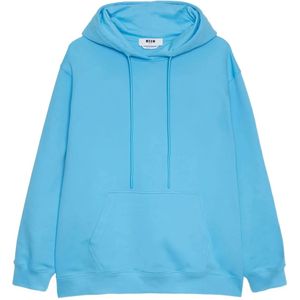 Msgm, Dames, Sweatshirts & Hoodies, Blauw, Maat: S