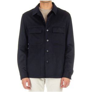 Ermenegildo Zegna, Heren, Overhemden, Blauw, Maat: 3XL Kasjmier,