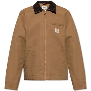 Carhartt WIP - Jassen - Detroit Jacket Rinsed Hamilton Brown / Tobacco voor Heren - Maat M - Bruin