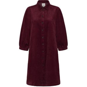 Jurk - EleinaPW - Bordo - Relaxed Fit - Corduroy Overhemdjurk