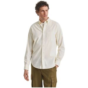 Gant, Heren, Overhemden, Beige, Maat: XL Poliester,
