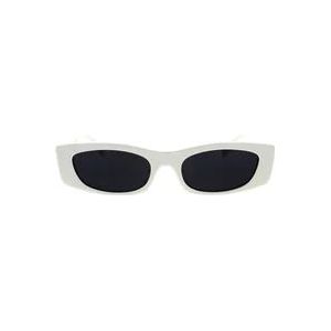 Celine Geometrische zonnebril van wit acetaat met donkere rookglazen , White , unisex , Maat: 55 MM